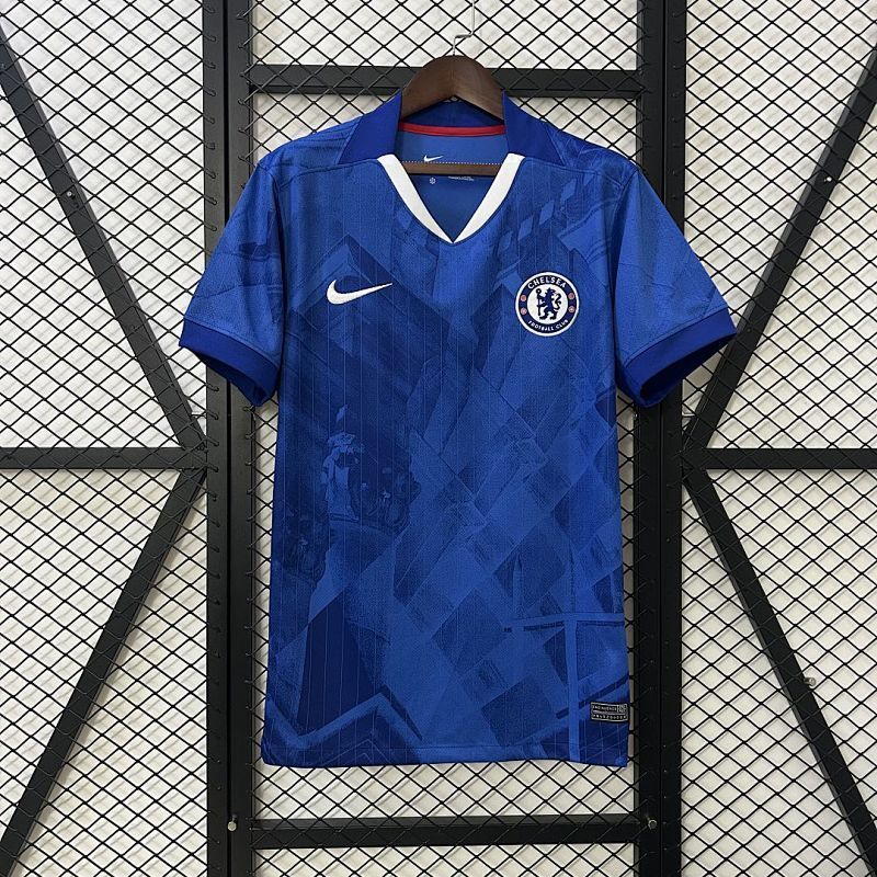 Maillot de football domicile Chelsea 25-26 avec sponsor