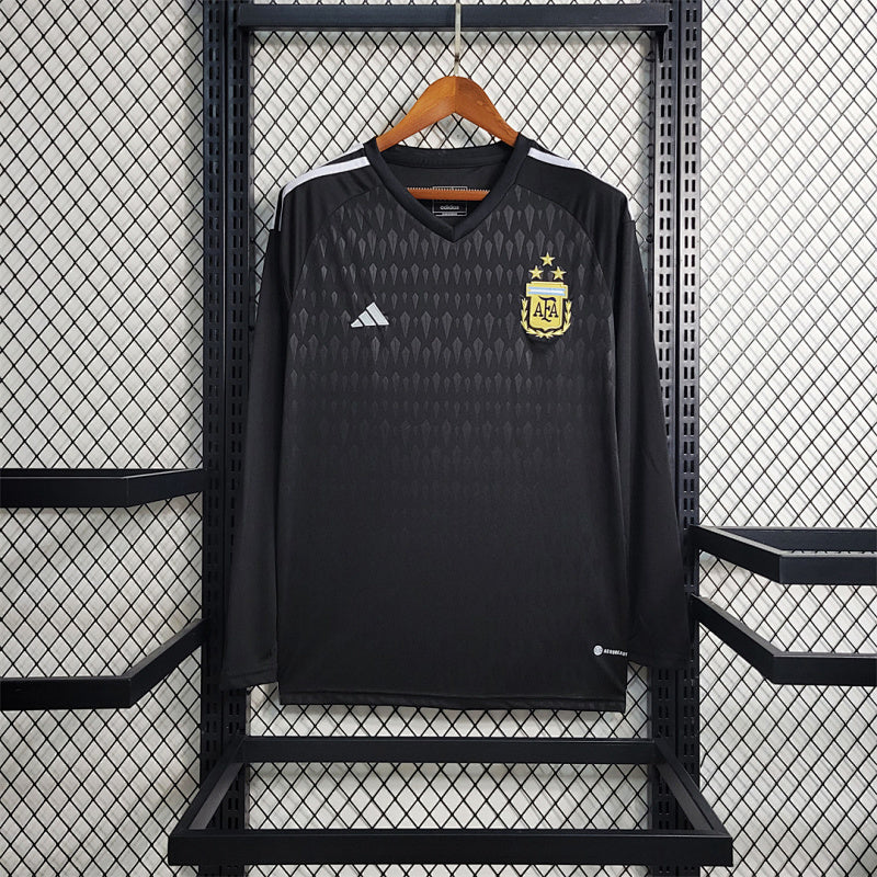 Maillot de football manches longues noir Argentine 2023