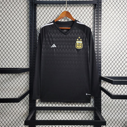 Maillot de football manches longues noir Argentine 2023