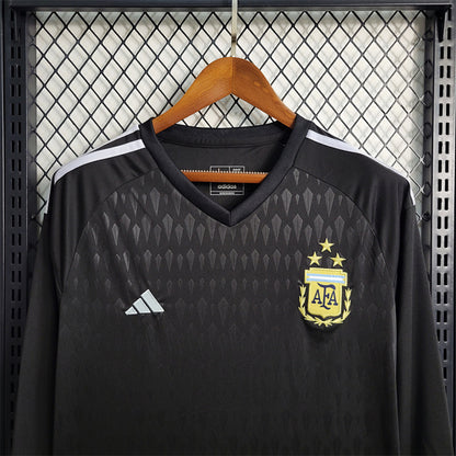 Maillot de football manches longues noir Argentine 2023