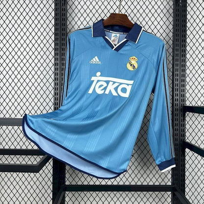 Maillot de foot vintage manches longues Real Madrid 99-00 Troisième kit rétro