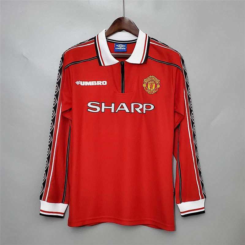 Maillot de Football Rétro Manche longues Manchester United 98-99